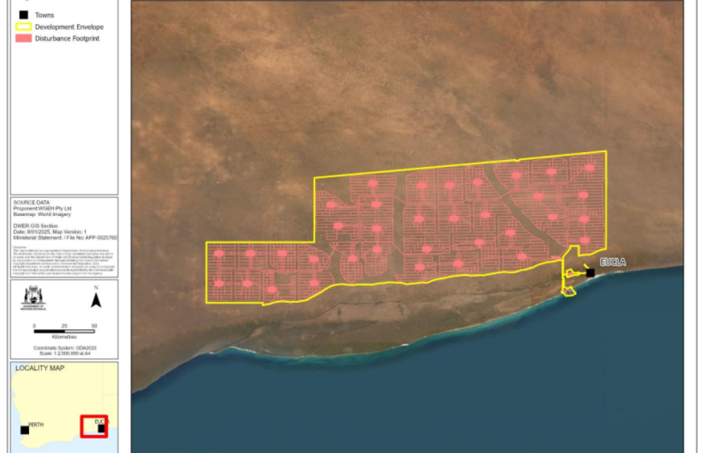 Illustration of renewable energy and hydrogen plant site
