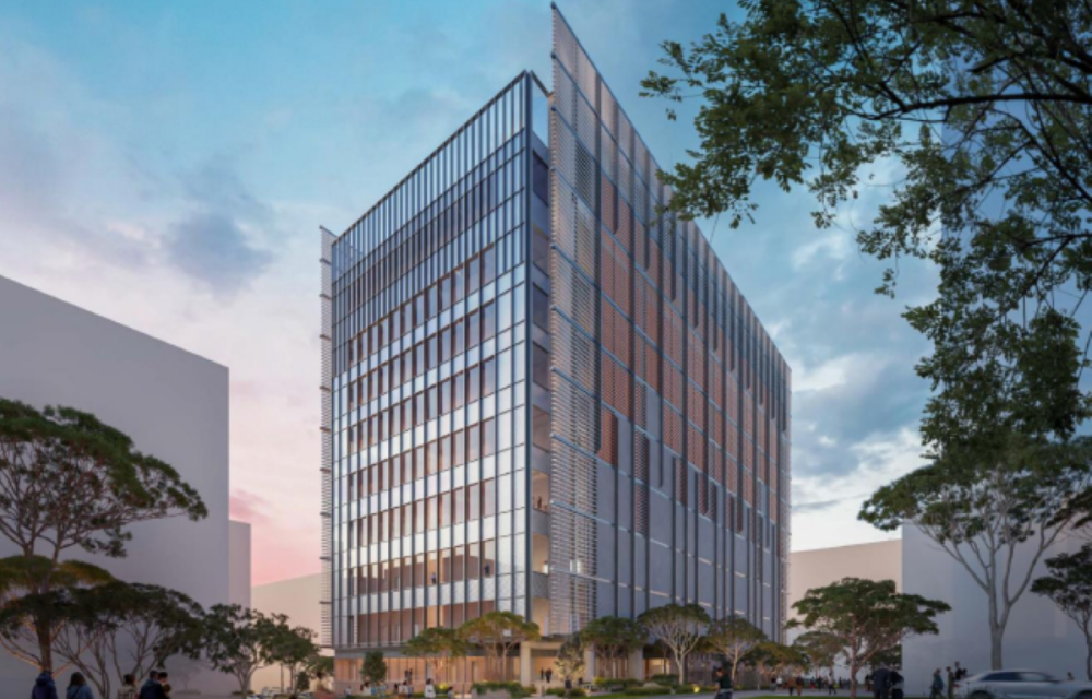 Artist’s impression of a proposed 10-storey data centre in northern Sydney backed by $630 million investment