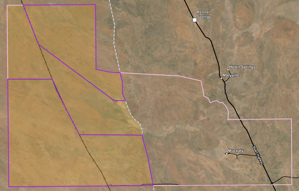 Aerial view of proposed large-scale solar farm site in the Barkly region of the Northern Territory, showing expansive desert plains suited for solar generation and transmission infrastructure.