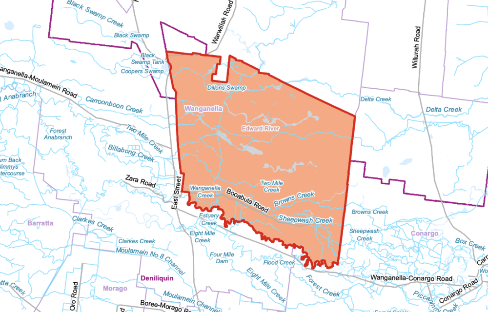 A large-scale renewable energy development in south-western New South Wales proposes wind turbines and a battery storage system across agricultural land north of Wanganella