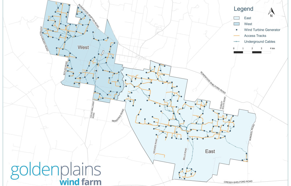Construction of 150MW/600MWh BESS at Golden Plains Wind Farm, with 168 Megapacks scheduled for installation.