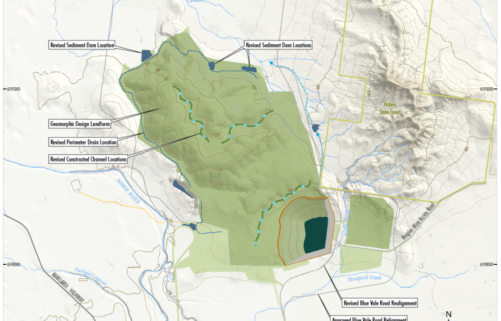 Map showing pipeline routes, road realignment and supporting infrastructure works for a coal mining project near Boggabri in northern New South Wales
